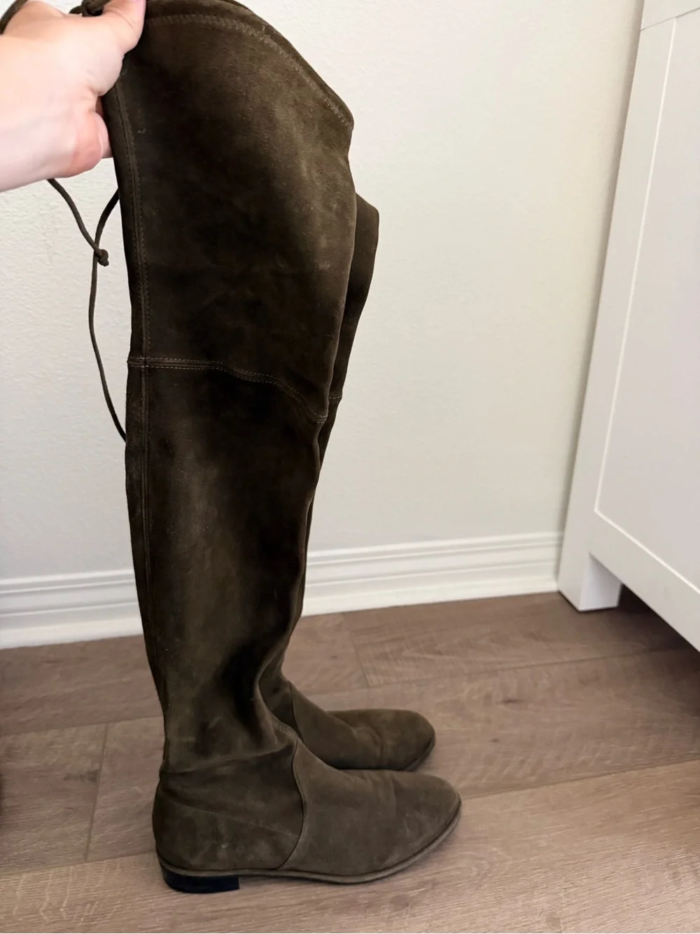 Stuart Weitzman Over-the-Knee Suede Riding Boots - Loden